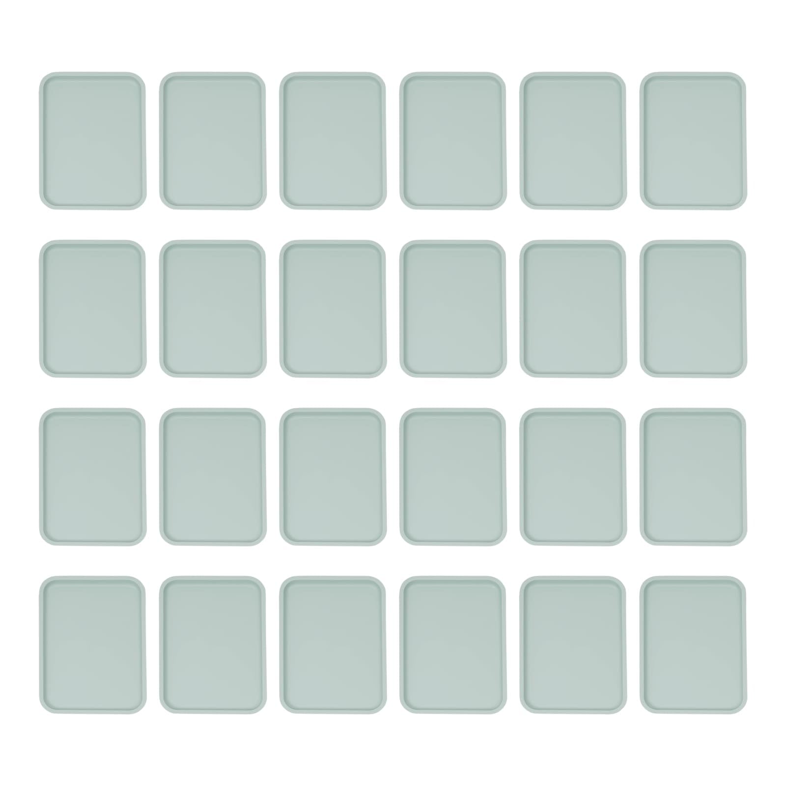 Lot de 24 Plateaux de Service en PP, Compatibles Lave-Vaisselle et Micro-Ondes, 36 x 27cm, pour Fast-Foods, Restaurants, Cafétérias (Bleu)