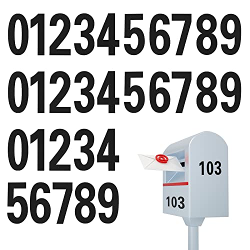 SAVITA 30pcs 9,8cm Autocollants pour Boîte aux Lettres, 0-9 Autocollants Chiffres Autocollants Numérotés Number Stickers pour Extérieur Enseignes Porte Fenêtre Voitures Numéro d'Adresse (Noir)