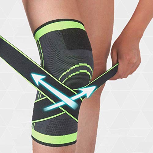 Joelheira, Romacci Homens e mulheres par de joelheiras de malha alças ajustáveis ​​suporte manga de