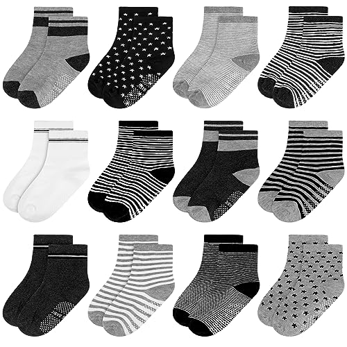 Image of ONESING 12 Pairs Newborn Socks - Unisex Baby Socks for Girls & Boys (0-12 & 12-24 Months)