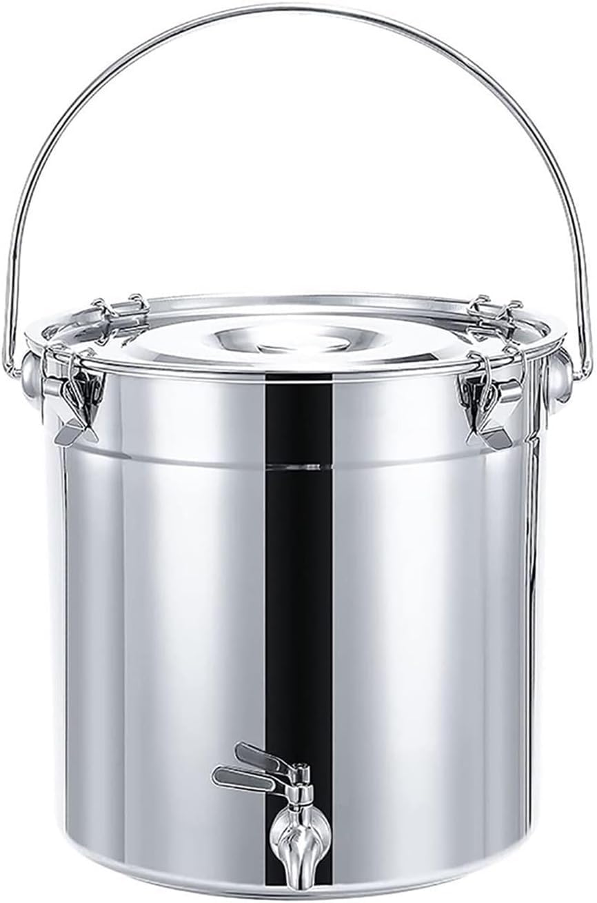 Jarra de Leche de Acero Inoxidable Sopera - Sopera con Tapa 201 Sopera de Acero Inoxidable/Sopera sellada/Sopera de Transporte Sopera de Vino con Grifo