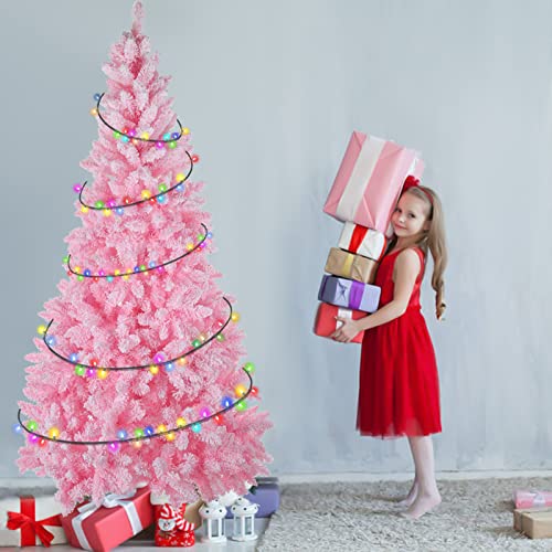 Amazon.co.jp: ピンクのクリスマスツリー 8フィート 人工雪フロック