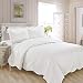Fancy Collection 3 Pc Bedspread White with Flowers Bedcover (queen)