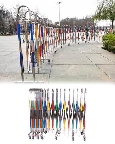 Metalowa bramka zabezpieczająca, Rozsuwana Mobilna Bariera Ochronna, Wysuwana Bariera Drogowa, 1,1 Mx 2,5-10 M(1.1m x 6m/3.6ft x 19.7ft)