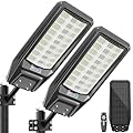 Vzyhik 9500W Solar Street Light Outdoor Waterproof, 250000LM Large Commercial Light Solar Powered Dusk to Dawn LED Security Flood Lights with Remote/Motion Sensor, IP67 for Parking Lot/Garden/Yard