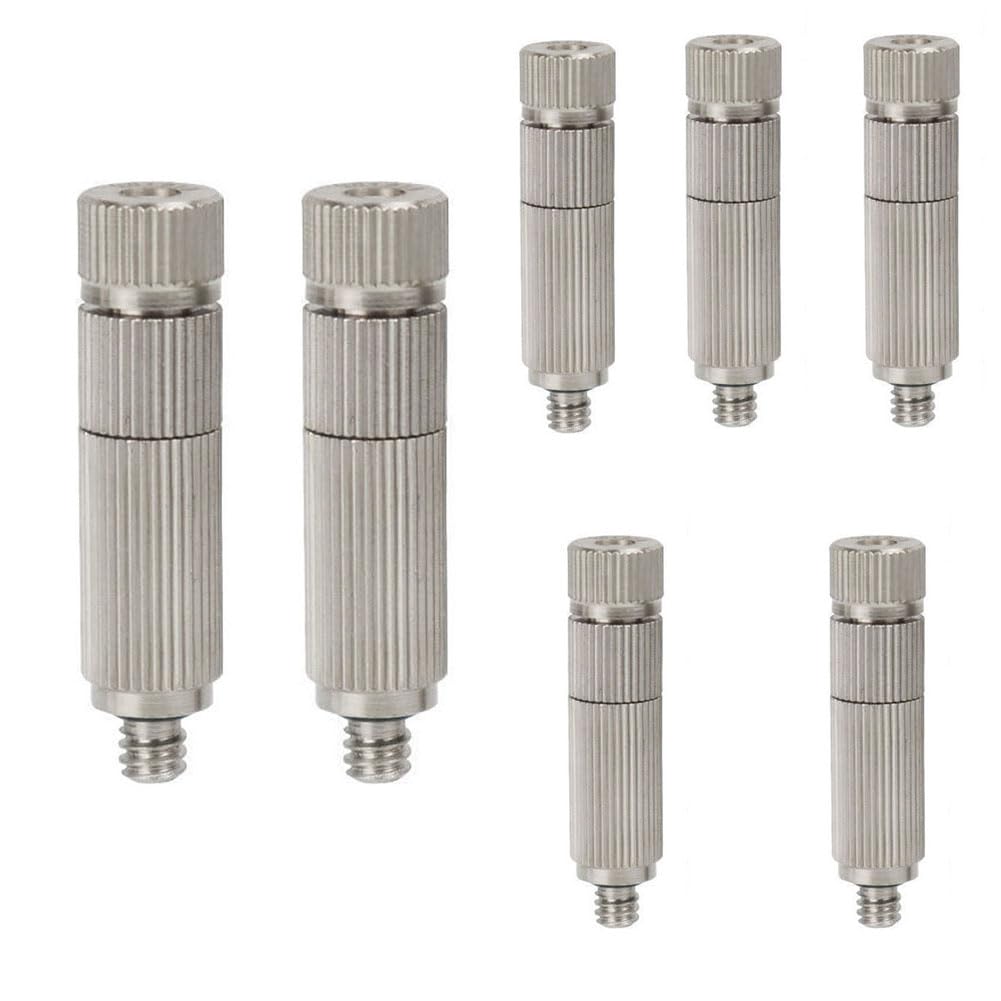 Boquilla de latón niquelado de alta presión para sistema de refrigeración exterior, boquilla de acero inoxidable con filtro de malla, orificio de 0,1 a 0,8 mm, cabezal rociador de doble sección de 5