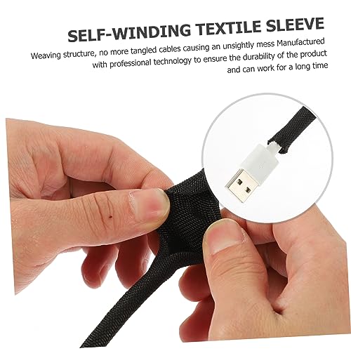 Fundas para organización de cables para escritorio Cord Hider de poliéster elástico y textil, fáciles de usar miniatura 5