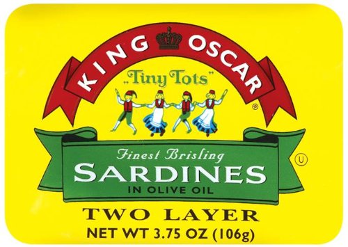 Tiny Tot Sardines in Olive Oil, 3.75-Ounce Cans (Pack of 12)