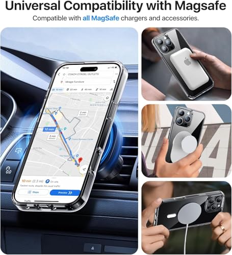 Image of Back Case Cover for Apple iPhone 16 Pro | Mag-Safe Compatible | Transparent Mobile Phone Case Cover for Apple i Phone 16Pro | i Phone 16 Pro TPU Transparent Back Cover Case