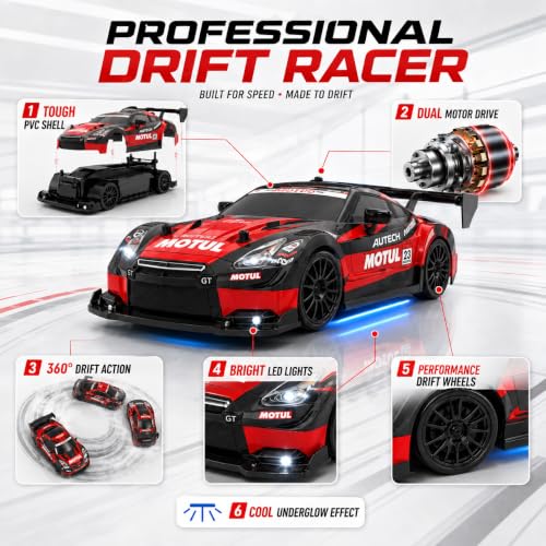 Flytek RC Drift Car 4x4 Red लाल - Image 7