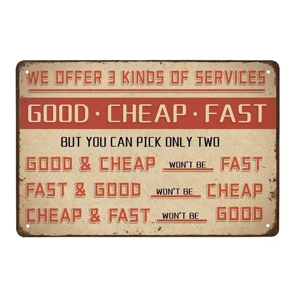 Panneau En Métal Vintage De Charpentier Avec Taux Horaire De