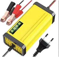 Carregador de Bateria Inteligente 12V, 2AH-30AH, com Display LED, para Carros e Motos