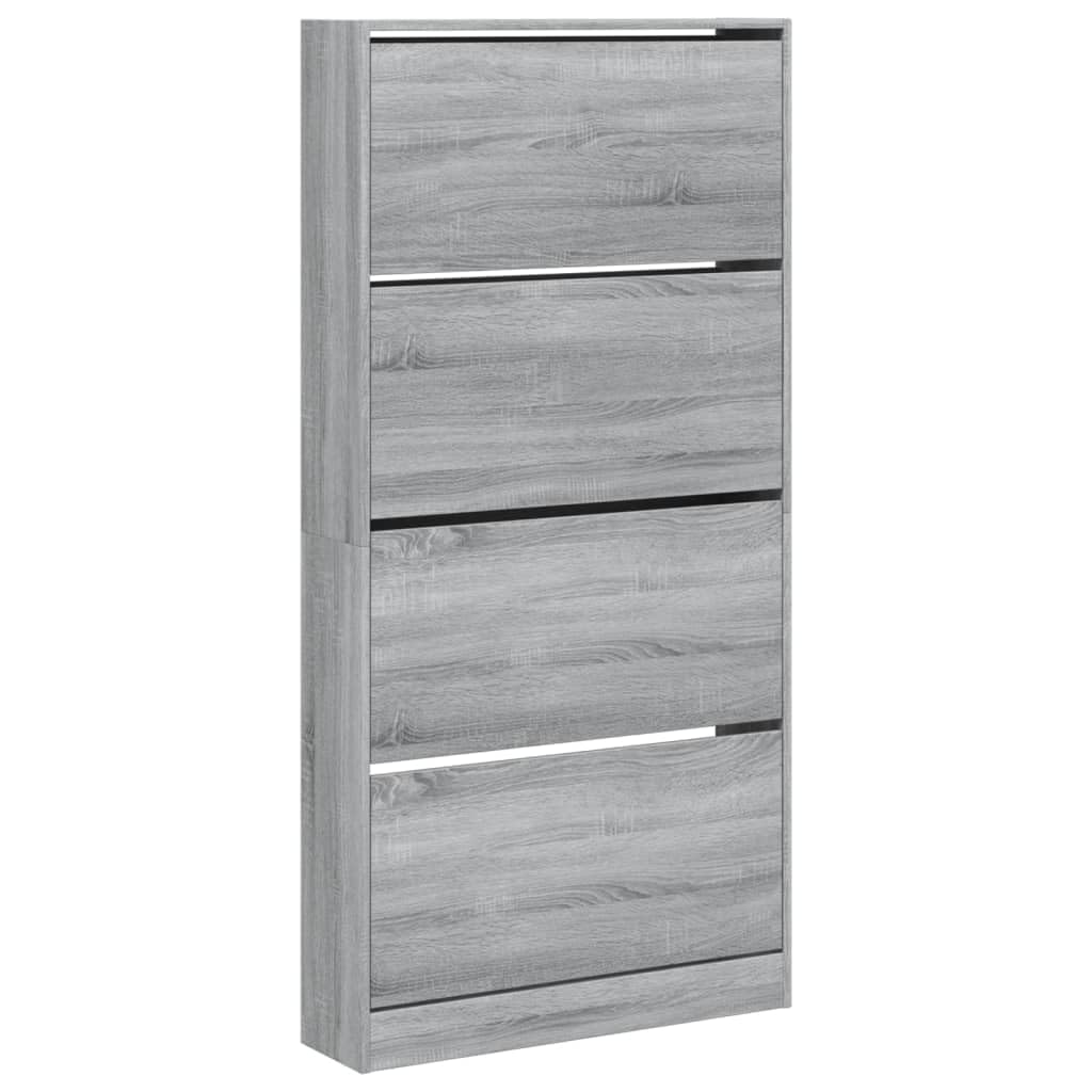 Scarpiera con 4 ante grigio sonoma, 80 x 21 x 163,5 cm