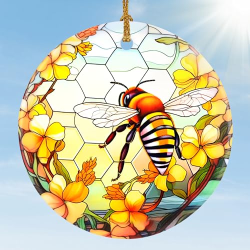 Adornos de abejorro, adornos de Navidad Jocidea Bumblebee, adornos de abejorro para árbol de Navidad, decoración de Navidad de abejorro, regalos de abejorro, recuerdo de vacaciones, intercambio de