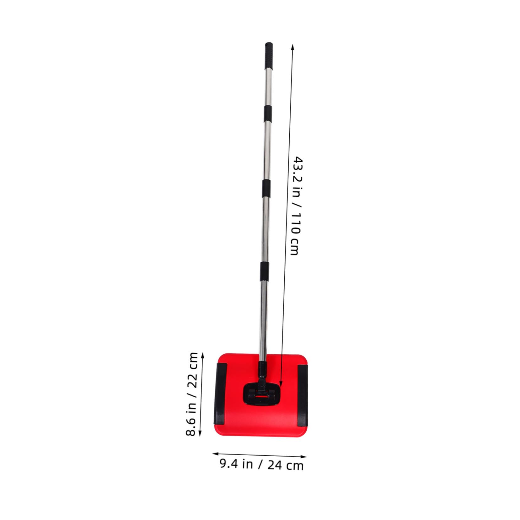 Zerodeko Balayeuse Manuelle Conception Poussée Pratique avec Brosses Rotatives pour Tapis et Bac à Poussière en Pp et Acier Inoxydable, pour Nettoyage Domestique