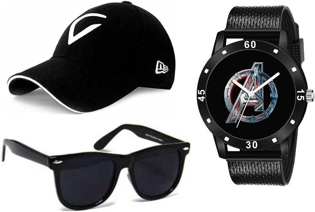 PUTHAKUnequeTrend, Men Accessories Combo – Watch, Cap and Sunglass Combo - PTHK-2900
