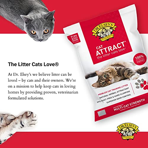 Dr. Elsey's Premium Clumping Cat Litter - Cat Attract - 99% Dust-Free, Low Tracking, Hard Clumping, Superior Odor Control, Natural Herbal Attractant, Unscented & Natural Ingredients, 40 Lb #TOP6