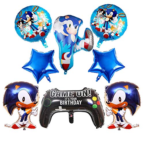 Globos de Sonic Decoracion Cumpleaños Sonic Hedgehog Sonic Frustrar Globos Sonic de Tema de La Fiesta de Globos Decoración 8PCS Cover