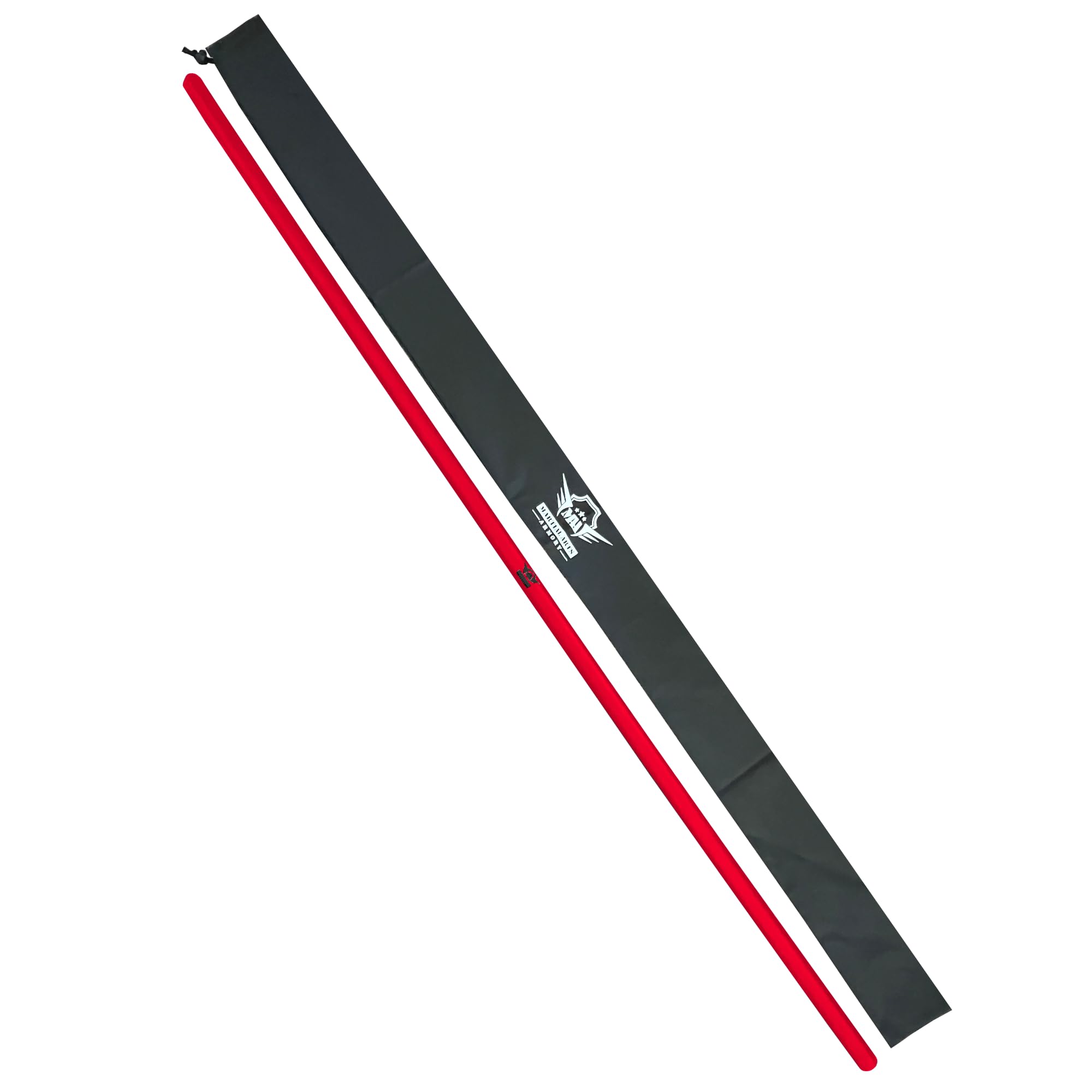 Foam Padded Bo Staff for Safe Practice and Training with Carry Bag Case - Red