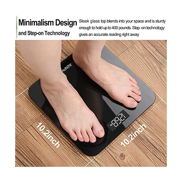 RENPHO-Digital-Bathroom-Scale-Highly-Accurate-Body-Weight-Scale-with-Lighted-LED-Display-Round-Corner-Design-400-lb-Black RENPHO Digital Bathroom Scale, Highly Accurate Body Weight Scale with Lighted LED Display, Round Corner Design, 400 lb, Black-Core 1S
