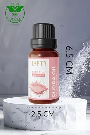 Lofty Pudra Saf Uçucu Yağ (10ml) -%100 Doğal Esansiyel Yağ | Buhurdanlık, Difüzör ve Oda Kokusu İçin Ferahlatıcı Etki