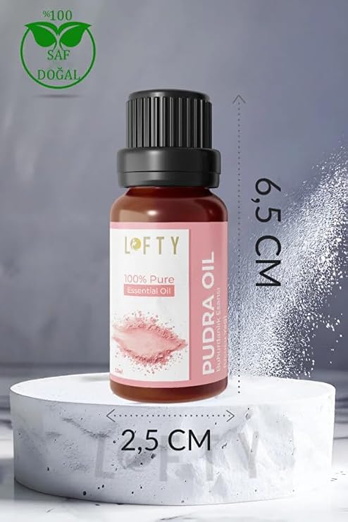 Lofty Pudra Saf Uçucu Yağ (10ml) -%100 Doğal Esansiyel Yağ | Buhurdanlık, Difüzör ve Oda Kokusu İçin Ferahlatıcı Etki