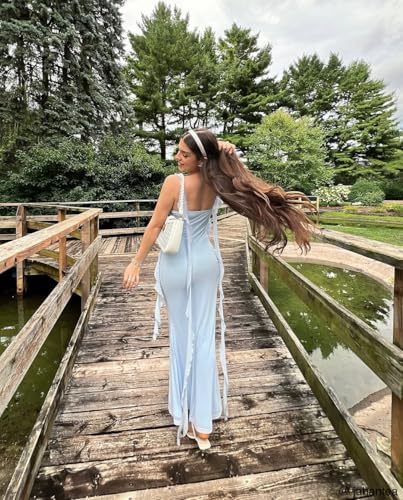 Image of CIDER Formal Dresses for Women Wedding Guest Dresses Summer Maxi Dress Sleeveless Mesh Ruffle Cocktail Dress Elegant Outfits