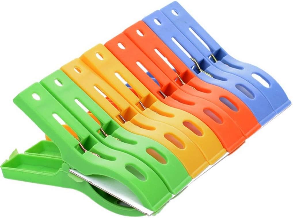 8ps /Set of Plastic Clothes Hanger Clip Laundry Clothes Beach Towel Pin, Spring Clip Large Clip