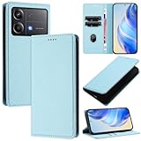 xinyunew Coque pour Xiaomi Poco X6 Neo 5G, RFID Blocage Portefeuille Etui � Rabat, Housse en Cuir PU pour Xiaomi Poco X6 Neo 5G, Bleu Clair