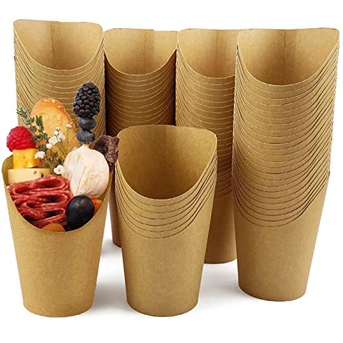 CAMKYDE 100 Pcs French Fries Holder, 12oz Disposable Paper French Fry Cups Charcuterie Cups for all Occasions (12oz)