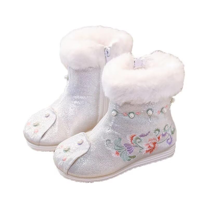 Kids Boy Girl Traditional Hanfu Embroidered Shoes for Outdoor Walking