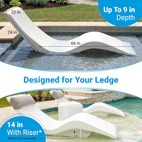 Image of Aqua Outdoors Pool Lounge Chairs, Pool Chairs for in Pool, 9-in Water Depth
