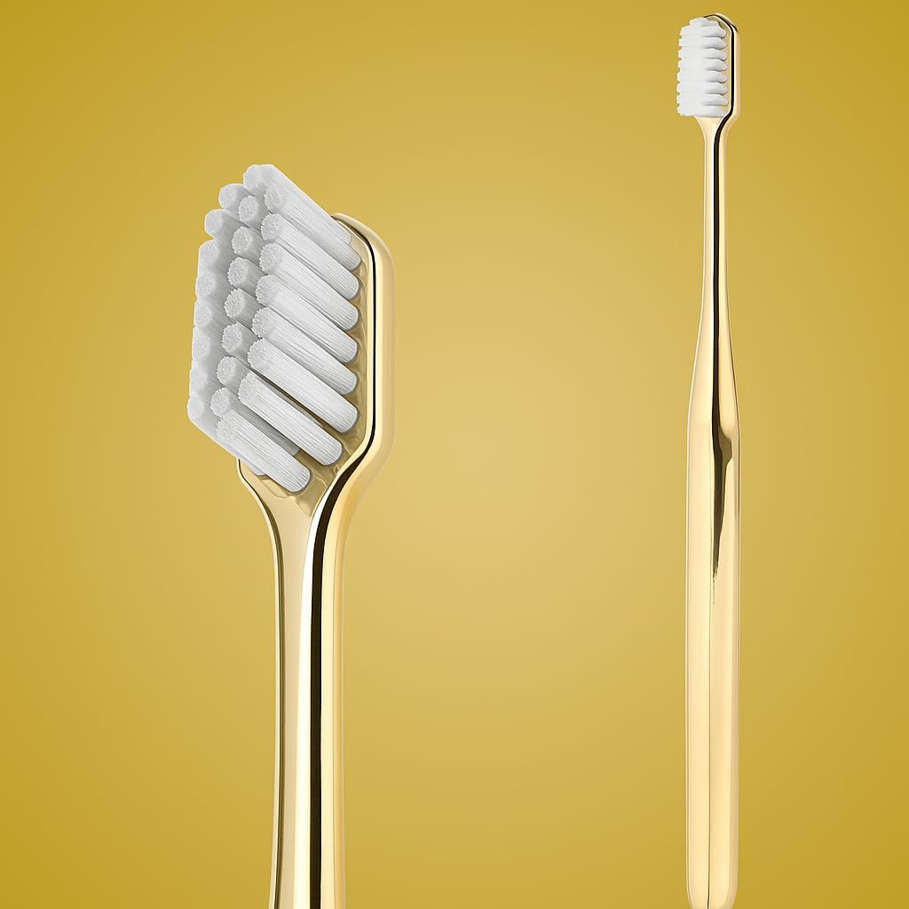 1pc Tooth Brush Set for Men Women Luxury Soft Toothbrush Adult Orthodontic Toothbrush Gold Color Ortho Brush for Braces Teeth, Soft Bristles for Enamel Care, Sensitive Toothbrushes, Manual Toothbrushes for Men & Women-image-12