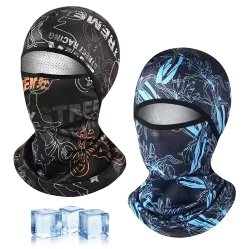 Image of Proberos 2 Pcs Ice Silk Face Mask Balaklava for Men Bike Riding & Biker Head Cover, Outdoor UV Protection Face Mask, Stretchy Breathable Quick-Dry Face Cover for Bike Riding & Outdoor Sports