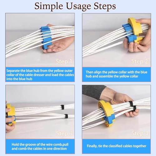 Wire Comb with 10pcs Cable Ties, Ethernet Cable Organizizer Tool for Comb Any Cables or Wires with a Diameter Up to 1/4 inch - Image 6