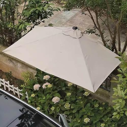 Demi parasol de balcon 200cm kaki à hauteur réglable