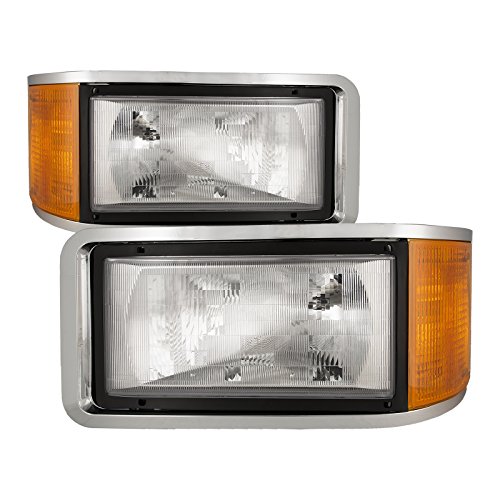 HEADLIGHTSDEPOT Chrome Housing Halogen Left and Right Headlights Pair Compatible with Travel Supreme Select 2002-2005