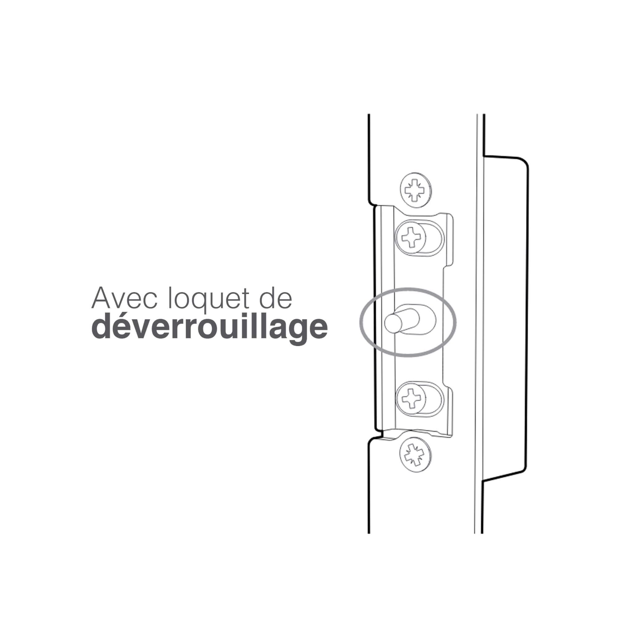 Avidsen Gâche Électrique à Encastrer, Mémoire Mécanique, Levier de Déblocage Manuel, Réversible Droite et Gauche, 8V-12V AC DC, Basse Consommation 500mA, Aluminium