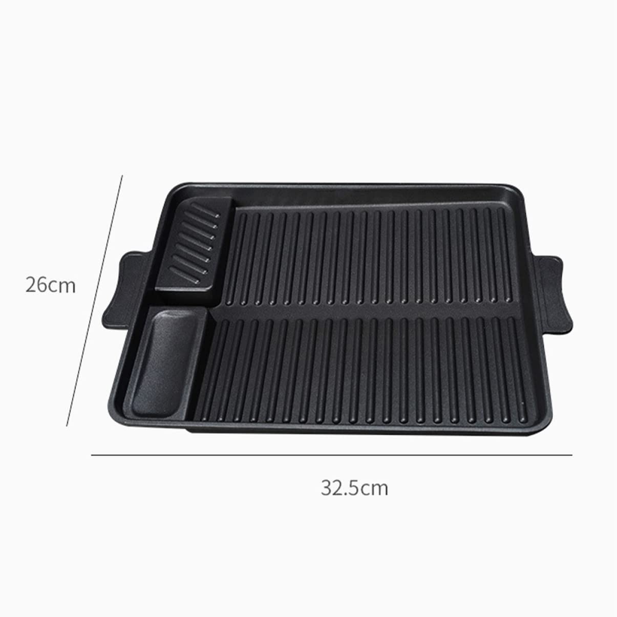 Toyvian Sartén Rectangular para Asar Antiadherente de Aleación de Aluminio | Negro, Apta para Lavavajillas, Forma Rectangular, Uso en Restaurante y Barbacoa de Jardín