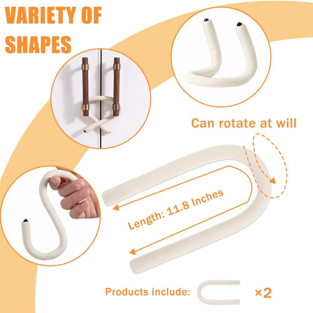 OULIGET Multifunctional Bendable Hanging Hooks,Flexible S Hook Hanger for Garage, Closet, Kitchen and Plants,Reusable Twist Wire Ties Soft Rod for Cupboard Lock and Phone Stand,2 Pieces