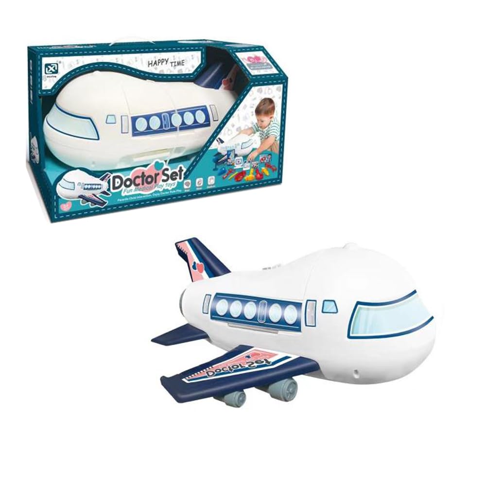 Medical Kit Set + Storage Aircraft Display Box for Ages 3+