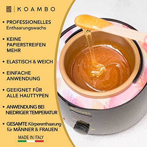 KOAMBO Brazilian Waxing Wax - Enthaarungswachs für Männer & Frauen - Intimbereich & empfindliche Haut - Niedriger Schmelzpunkt, Naturharz - Wachsperlen, in Italien hergestellt - Gelb, 1 kg - Image 4