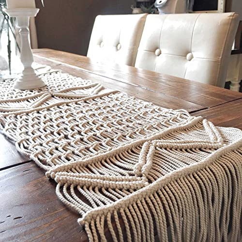 Chemin de table macramé chic rustique pour table de mariage vintage