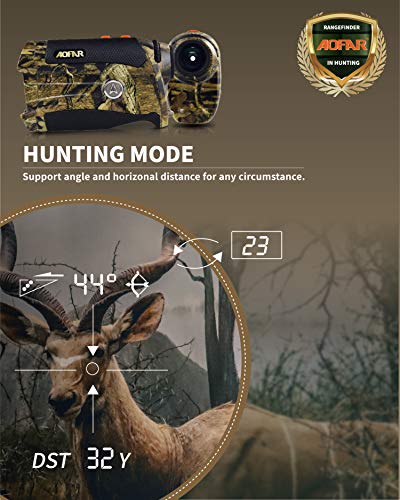 AOFAR H2 Range Finder for Hunting Archery, 600 Yards with Angle and Horizontal Distance, Shooting Wild Waterproof Coma Rangefinder, 6X 25mm, Range and Bow Mode, Free Battery Gift Package - Thumbnail 4