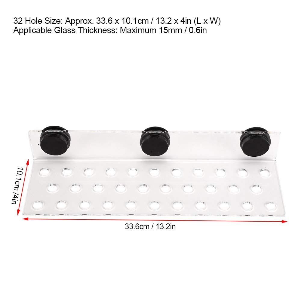 Coral Rack Acuario de acrílico magnético Coral Frag Rack Soporte Base Transparente Tanque de peces Coral Frag Holder Soporte(32 Hole)