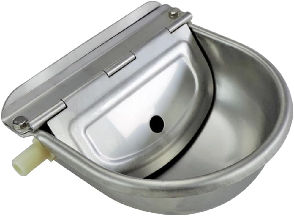 Happyyami Automatic Stainless Steel Animal Waterer Durable Water Bowl for Cattle Goats Sheep Horses Farm Livestock Watering