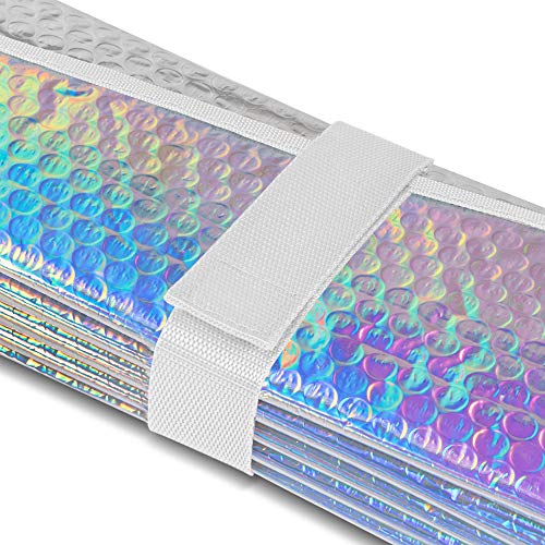 Bdk -Iridescent Mermaid, Hologram Foil, Chameleon Front Windshield Sun Shade, Double Bubble Accordion Folding Auto Sunshade For Car Truck Suv 58 X 27 Inch (Sias-2531) #TOP3