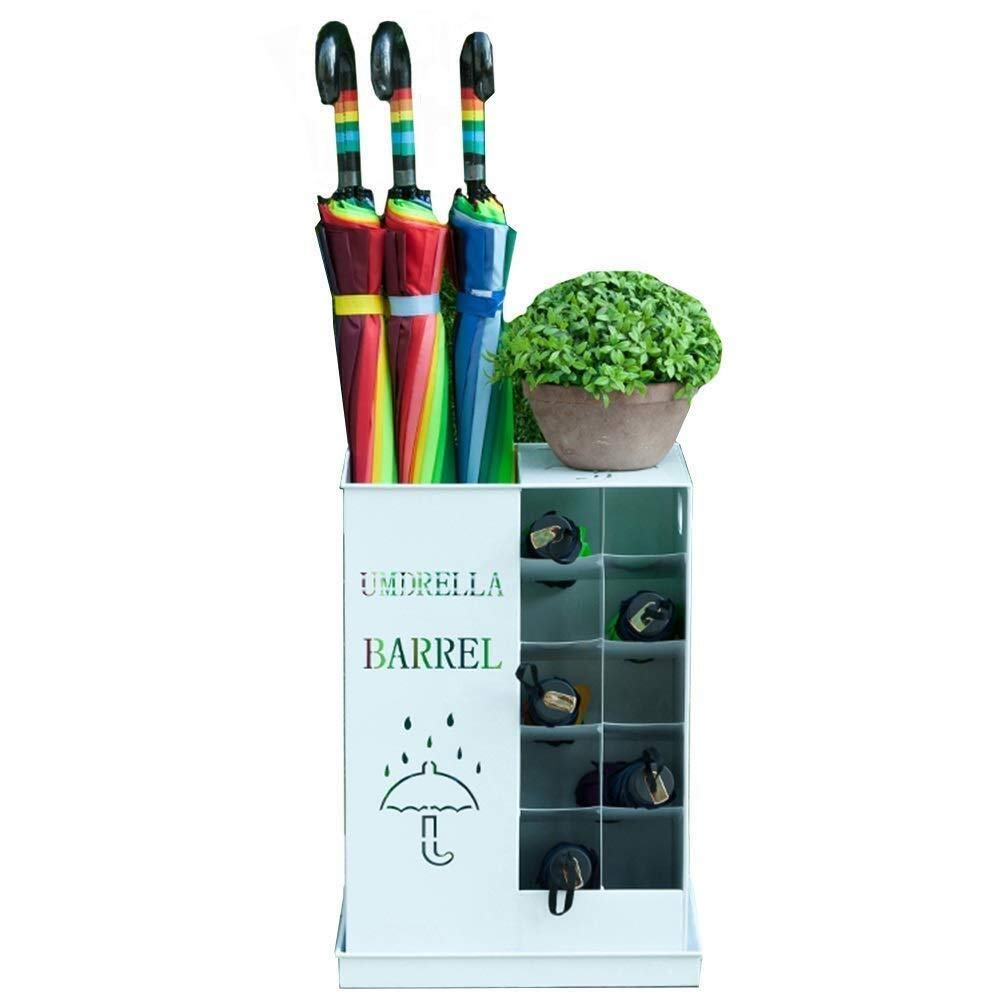 Porte-parapluie métal blanc pour éviter les sols mouillés dans l'entrée