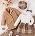 Baby Girls 3-Piece Autumn/Winter Outfit, 2024 Fashion Children's Suit, Skirt, Academic Style JK Uniform, Princess Dress (Pink, 9-12M)