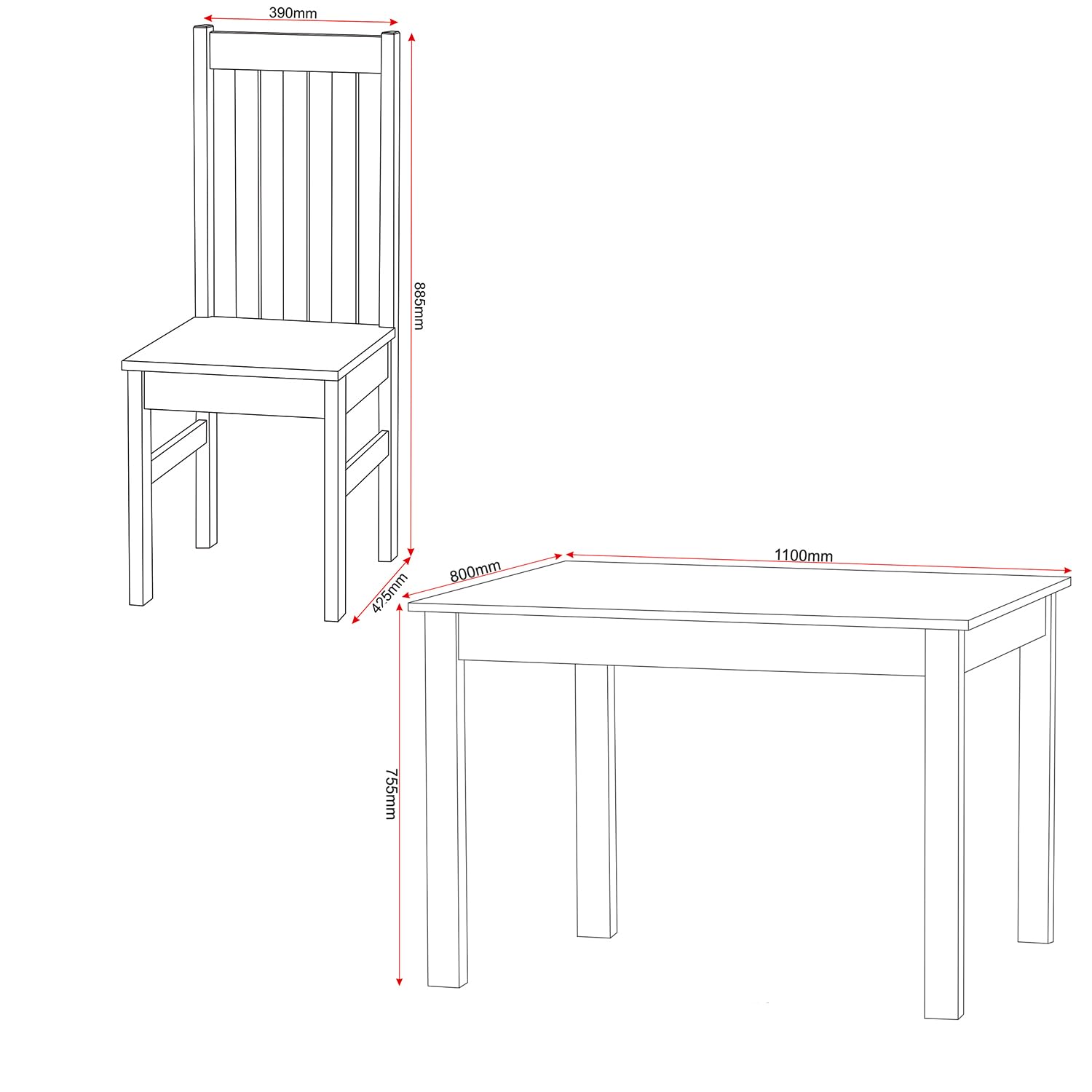 Seconique Ludlow 1+4 Dining Set in White/Oak Effect - Image 4